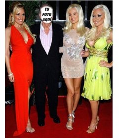 Fotomontaje editable del dueño de la famosa revista Playboy con las chicas
