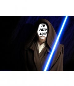 Fotomontaje de Obi Wan Kenobi de la película Stars Wars. Crea el fotomontaje con tu foto