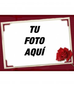 Rosas rojas, marco para fotos. Edita una fotografía desde esta página, como recuerdo de San Valentín