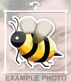 Emoji de una abeja con el aguijón como sticker online que puedes insertar en tus imagenes