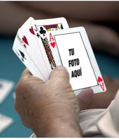 Fotomontaje para poner tu foto en un AS de corazones de una partida de poker