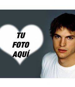 Fotomontaje para poner una foto con forma de corazón junto con Ashton Kutcher