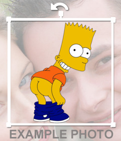 Fotomontaje para poner a Bart Simpson enseñando el culo como un sticker en tus fotos