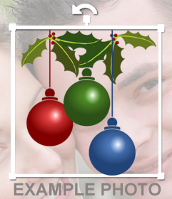 Sticker tres bolas de colores de Navidad para tus fotos