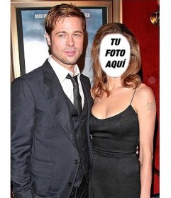 Montaje para editar con tu foto y ser Angelina Jolie junto a Brad Pitt