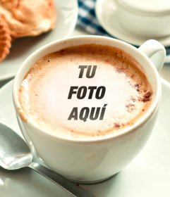 Fotomontaje para poner tu fotografía en la espuma de una taza de café