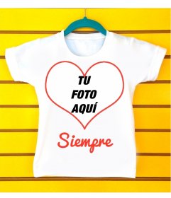 Camiseta para personalizar con una foto en forma de corazón