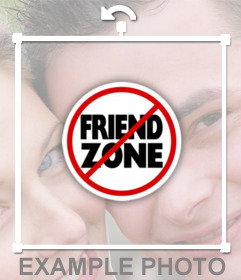 Pegatina de Friend Zone con el símbolo Stop para añadir a tus fotos