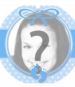 Marco circular azul perfecto para añadir la foto de un bebé