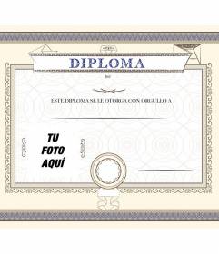 Diploma personalizable con una foto y un título, para entregar a la persona que quieres por haber conseguido un logro