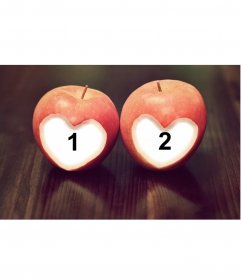 Fotomontaje de amor para dos dentro de manzanas 