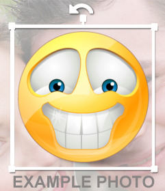 Emoticono sonriente de dientes blancos para tus fotos