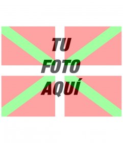 Montaje para fotos para poner la bandera del País Vasco con tu foto de fondo