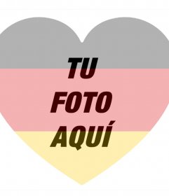 Montaje para tu foto y añadirle la bandera de Alemania en forma de corazón