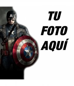 Sube tu foto con el héroe Capitán América y gratis