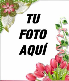 Marcos para fotos con flores y rosas online - Fotoefectos