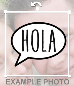 Globo de diálogo con la palabra HOLA para pegar en tus fotos como sticker