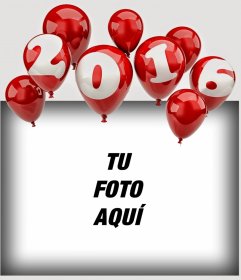 Fotomontaje de globos con el año 2016 para tu foto