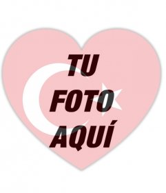 Fotomontaje de un corazón con la bandera de Turquia