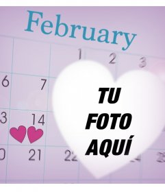 Celebra el día de los enamorados con este fotomontaje de un calendario de Febrero