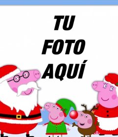 Fotomontaje de Navidad con la familia de Peppa Pig