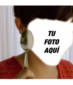 Fotomontaje con una escena de Amelie para poner tu foto en el agujero