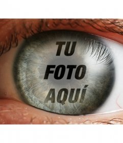Crea un fotomontaje con un ojo y una fotografía superpuesta sobre el iris y la pupila a modo de reflejo