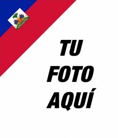 Pon en la esquina de tus fotos la bandera de Haití con este efecto online