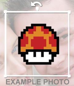 Hongo pixelado del juego Mario Bros para pegar en tus imágenes