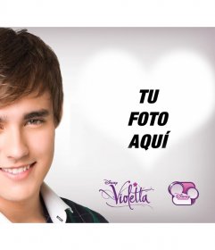 Fotomontaje con un corazón junto a Jorge Blanco, León de Violetta