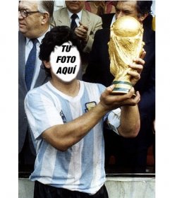Conviértete en Diego Armando Maradona levantando la copa del mundial de fútbol