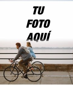Fotomontaje en un paseo de bicicleta para colocar tu foto al horizonte