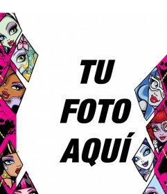 Marco infantil de Monster High con las protagonistas de la serie