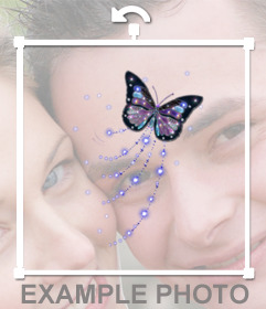Mariposa con purpurina para pegar en tus fotos online