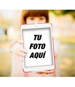 Montaje para hacer un selfie con un Ipad