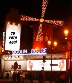 Añade tu foto a un cartel publicitario de Dior en el  Moulin Rouge del barrio rojo de París