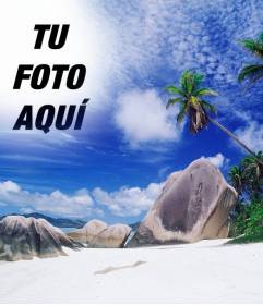 Fotomontaje para realizar un collage con tu foto y el cielo de esta isla paradisiaca