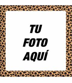 Marco para fotos con colores naranja y negro con estampado de guepardo para añadir a tus fotos