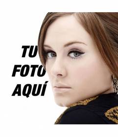 Fotomontaje con la cantante Adele en la que podrás tener una foto con tu retrato y el suyo y añadir texto
