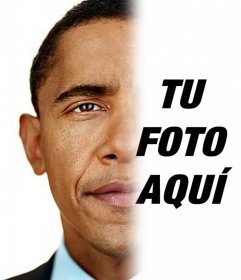 Crea un fotomontaje con la cara del Presidente Obama mezclada con la mitad de tu cara