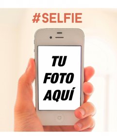 Plantilla para tu selfie de un iphone blanco