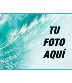 Decora tu perfil de facebook con una portada personalizada con tu foto y el mar azul con una gran ola