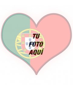 Collage de la bandera de Portugal en forma de corazón