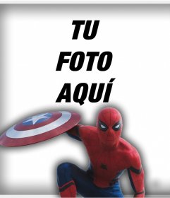 El Hombre Araña con el escudo de Cápitan América para poner tu foto
