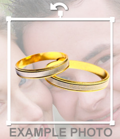 Pon unos anillos de boda en tu foto con este sticker online