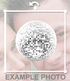 Sticker de una bola de discoteca para decorar tus fotos con una ambiente muy festivo