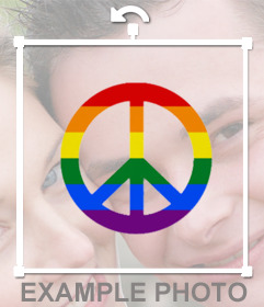Simbolo de la Paz y el Amor con los colores del arcoiris para decorar tus fotos