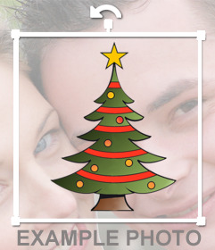 Decorativo árbol navideño para pegar en tus fotos online como un sticker