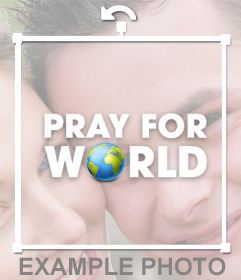 Sticker PRAY FOR WORLD para poner en tus fotos