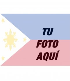 Montaje de la bandera de Filipinas junto con una foto que subas